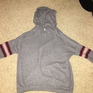 super soft grey hooded shirt